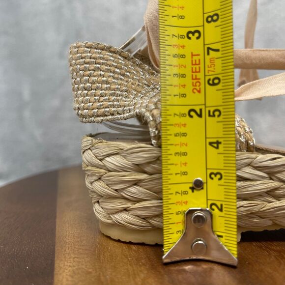 Stuart Weitzman Shoes 5.5 M Cheetah Print Espadrilles Denia Lace Up Ankle Strap - Picture 11 of 16